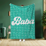 将图片加载到图库查看器，オーダーメイド 家族名前入りブランケット 毛布  誕生日ギフト 敬老の日 米寿 還暦 母の日 父の日 じいじ ばーさん - 49下地色
