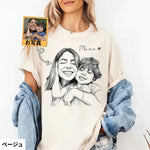 将图片加载到图库查看器，【写真から作る】オーダーメイド線画Tシャツ｜名入れ・文字入れ対応｜オリジナルイラスト・親子＆家族ギフト
