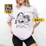 将图片加载到图库查看器，【写真から作る】オーダーメイド線画Tシャツ｜名入れ・文字入れ対応｜オリジナルイラスト・親子＆家族ギフト
