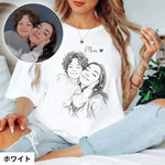 将图片加载到图库查看器，【写真から作る】オーダーメイド線画Tシャツ｜名入れ・文字入れ対応｜オリジナルイラスト・親子＆家族ギフト

