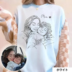 将图片加载到图库查看器，【写真から作る】オーダーメイド線画Tシャツ｜名入れ・文字入れ対応｜オリジナルイラスト・親子＆家族ギフト
