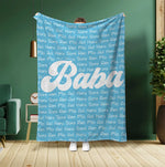 将图片加载到图库查看器，オーダーメイド 家族名前入りブランケット 毛布  誕生日ギフト 敬老の日 米寿 還暦 母の日 父の日 じいじ ばーさん - 49下地色
