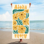 画像をギャラリービューアに読み込む, オリジナル名前入り速乾ビーチタオル· 洗顔タオル ♪ オーダーメイド - 花柄
