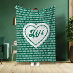 将图片加载到图库查看器，オーダーメイド 家族名前入りブランケット 毛布  誕生日ギフト 敬老の日 米寿 還暦 母の日 父の日 じいじ ばーさん - 49下地色 - HEART
