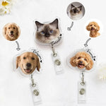 画像をギャラリービューアに読み込む, オーダーメイドバッジリール｜ペット・お子さま写真 犬・猫 名前入り 伸縮 名札ホルダー
