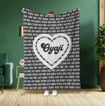 将图片加载到图库查看器，オーダーメイド 家族名前入りブランケット 毛布  誕生日ギフト 敬老の日 米寿 還暦 母の日 父の日 じいじ ばーさん - 49下地色 - HEART
