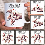 将图片加载到图库查看器，【名入れ】パパへの贈り物 ✦ DAD'S TEAM グータッチマグカップ 11oz｜The Best Team Ever｜父の日ギフト｜1〜6人対応｜3Dふんわりデザイン
