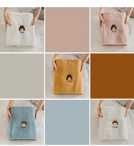 出産祝い オーガニックコットン タオル 刺繍 名入れ 名前入りバスタオル