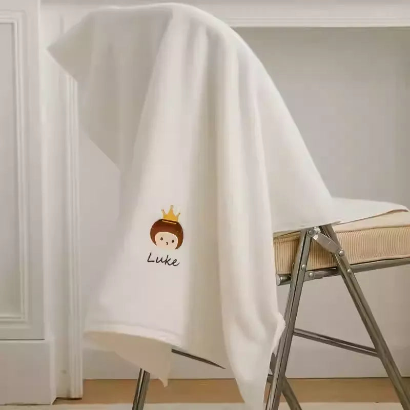出産祝い オーガニックコットン タオル 刺繍 名入れ 名前入りバスタオル
