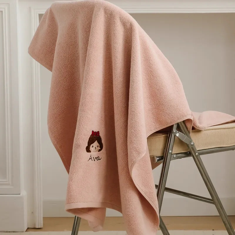 出産祝い オーガニックコットン タオル 刺繍 名入れ 名前入りバスタオル