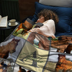 画像をギャラリービューアに読み込む, うちの子グッズ ブランケット ペット写真6/8枚 名前 膝掛け ひざ掛け  オーダーメイド - 馬 Horse
