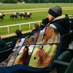 画像をギャラリービューアに読み込む, うちの子グッズ ブランケット ペット写真6/8枚 名前 膝掛け ひざ掛け  オーダーメイド - 馬 Horse
