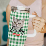 画像をギャラリービューアに読み込む, うちの子グッズ  ペット写真 大容量 ステンレス鋼 付き ストロー 愛犬猫 オーダーメイド 真空断熱マグカップ  1200ml/40oz  - Cute Flower
