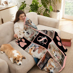 画像をギャラリービューアに読み込む, うちの子グッズ ブランケット ペット写真6-12枚 1-4 名前 膝掛け ひざ掛け 愛犬猫 オーダーメイド - Paw Print
