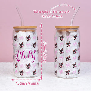 オーダーメイド  ガラス タンブラー｜写真入り 名入れ可能 ペット・カップル・赤ちゃん ギフト 16oz/450ml