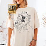 将图片加载到图库查看器，【名入れ】うちの子素描イラストTシャツ｜ペット写真で作るオーダーメイド
