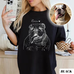 将图片加载到图库查看器，【名入れ】うちの子素描イラストTシャツ｜ペット写真で作るオーダーメイド
