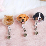 画像をギャラリービューアに読み込む, ペット写真バッジリール｜犬・猫・お子さま オーダーメイド 名前入り 伸縮 名札クリップ
