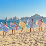 画像をギャラリービューアに読み込む, オリジナル名前入り速乾ビーチタオル· 洗顔タオル ♪ オーダーメイド - 花柄
