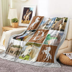 画像をギャラリービューアに読み込む, うちの子グッズ ブランケット ペット写真6/8枚 名前 膝掛け ひざ掛け  オーダーメイド - 馬 Horse
