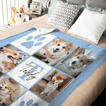 画像をギャラリービューアに読み込む, うちの子グッズ ブランケット ペット写真6-12枚 1-4 名前 膝掛け ひざ掛け 愛犬猫 オーダーメイド - Paw Print
