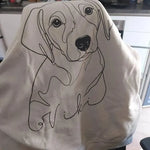 画像をギャラリービューアに読み込む, 愛犬・愛猫の写真＆名前入り｜線画風オリジナルTシャツ・トレーナー・パーカー
