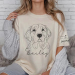 画像をギャラリービューアに読み込む, 愛犬・愛猫の写真＆名前入り｜線画風オリジナルTシャツ・トレーナー・パーカー
