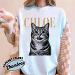 画像をギャラリービューアに読み込む, 【名前入り】愛犬・愛猫のお顔プリントTシャツ｜ヴィンテージスタイル カスタムペットTシャツ｜プレゼントにも◎

